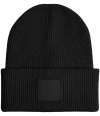 BB336R (B336R) Deep Cuff Tonal Patch Beanie Black colour image